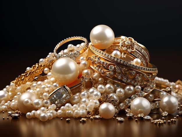 joias de ouro com perolas